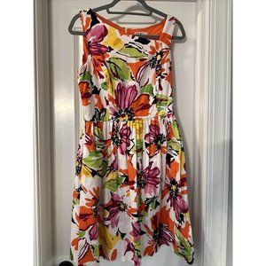 Womans R & K Originals Multicolor  Bright Floral Spring Summer Dress -  Size 10